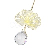 Brass Hollow Lotus Leaf Hanging Ornaments HJEW-E012-03G-02-2