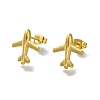 Ion Plating(IP) 304 Stainless Steel Airplane Stud Earrings for Women EJEW-U027-02G-2