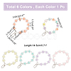 WADORN 6pcs 6 colors Candy Color Flower Beaded Bracelet Resin Pendant Decorations HJEW-WR0001-05-2