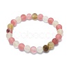 Frosted Tigerskin Glass Bead Stretch Bracelets X-BJEW-K212-B-016-2