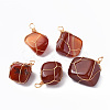 Natural Red Agate Pendants G-N332-50-03-1