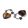 Natural Tiger Eye Heart Big Pendants G-B073-03R-03-2