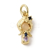 Brass Micro Pave Colorful Cubic Zirconia Glass Pendants KK-R162-026F-G-1