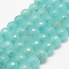 Faceted Natural White Jade Beads Strands X-G-F447-8mm-I14-1