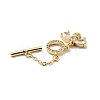 Rack Plating Brass Micro Pave Clear Cubic Zirconia Toggle Clasps KK-E034-35G-3