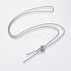 304 Stainless Steel Box Chain Necklace Making MAK-K011-01P-1