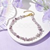 Natural Lilac Jade Anklets AJEW-AN00592-06-2