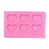 DIY Heart Patterns Cookie Food Grade Silicone Fondant Molds DIY-F072-14-1