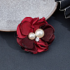 Cloth 3D Flower Brooch Pin JEWB-WH0022-92A-3