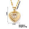 Brass Luxury Cubic Zirconia Heart Pendant Necklaces UV5875-1-1