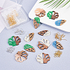 SUPERFINDINGS DIY 6 Pairs Leaf and Flower Wood Earring Makings DIY-FH0002-02-5