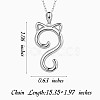 Anti-Tarnish Rhodium Plated 925 Sterling Silver Cat Pendant Necklace for Women JN1047A-3