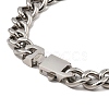 304 Stainless Steel Cuban Link Chain Bracelet NJEW-D050-02B-P-2