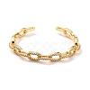 Spling Cable Chain-shaped Cubic Zirconia Cuff Bangle BJEW-D448-08G-RS-2