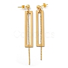 Ion Plating(IP) Golden 304 Stainless Steel Rectangle Dangle Stud Earrings EJEW-D083-09G-1