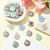 40Pcs 8 Style Alloy Printed Pendants PALLOY-SZ0001-34-4