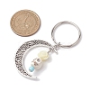 5Pcs Alloy & Synthetic Turquoise & Resin Keychain KEYC-JKC00777-05-2