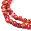 Handmade Millefiori Glass Bead Strands LAMP-J035-6mm-07-3