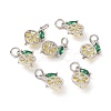 Brass Micro Pave Cubic Zirconia Charms ZIRC-G169-03P-3