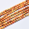 Natural Imperial Jasper Beads Strands X-G-A175B-6mm-07-1