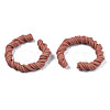 Polymer Clay Twist Rope Open Ring CLAY-N010-031-03-3