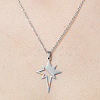 Non-Tarnish 201 Stainless Steel Hollow Star Pendant Necklace NJEW-OY001-88-1