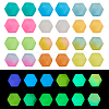 Pandahall 72Pcs 12 Colors  Luminous Hexagon Food Grade Silicone Beads SIL-TA0001-36-12