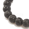 3Pcs 3 Style Natural Lava Rock & Mixed Stone Stretch Bracelets Set with Lampwork Evil Eye BJEW-JB08321-5