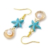 Synthetic Turquoise Dangle Earrings for Women EJEW-JE05800-4