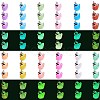 60Pcs 12 Colors Luminous Transparent Resin Pendants CRES-SZ0001-38-1