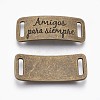 Tibetan Style Alloy Rectangle with Word Links Connectors X-TIBE-Q045-19AB-NR-2