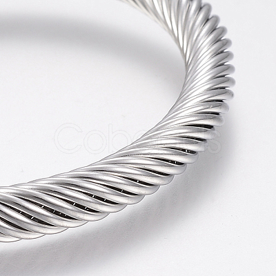 304 Stainless Steel Cuff Bangles Torque Bangles BJEW-H570-10GP-1