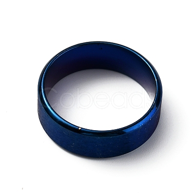 Titanium Steel Wide Band Finger Rings for Women Men RJEW-WH0009-13F-BU-1