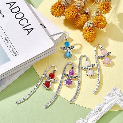 Tibetan Style Alloy Hook Bookmarks AJEW-JK00240-1