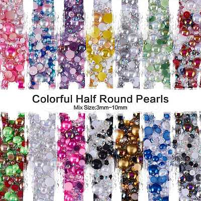 60g Resin patch multi size mixed pearl patch DIY jewelry accessories(2 bags) JX586K-1