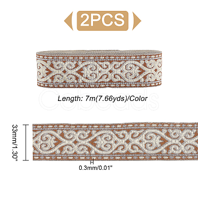 Ethnic Style Embroidery Polyester Ribbons OCOR-WH0070-10C-09-1