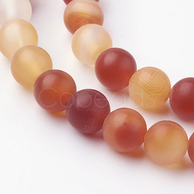 Natural Red Agate Bead Strands G-G735-64F-8mm-1