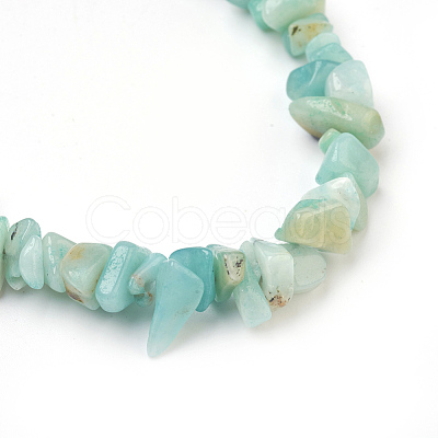 Natural Flower Amazonite Chip Beads Anklets AJEW-AN00229-08-1