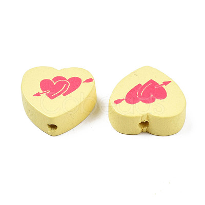 Spray Painted Maple Wood Beads WOOD-Q030-88A-1