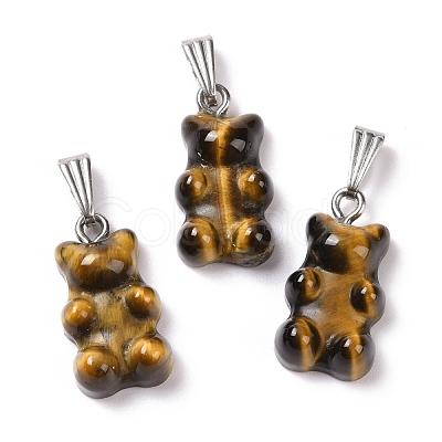 Natural Tiger Eye Pendants G-G854-01P-08-1