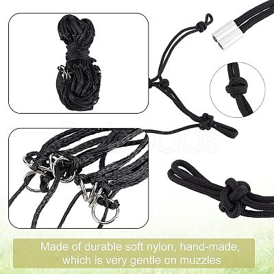 Olycraft 2Pcs 2 Style Adjustable Nylon Knitted Horse Halters FIND-OC0002-04-1