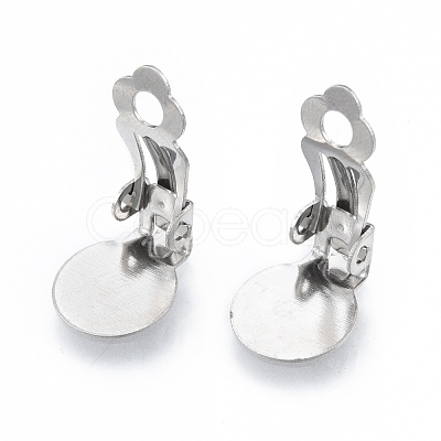 Non-Tarnish 304 Stainless Steel Clip-on Earring Findings STAS-N092-168P-1