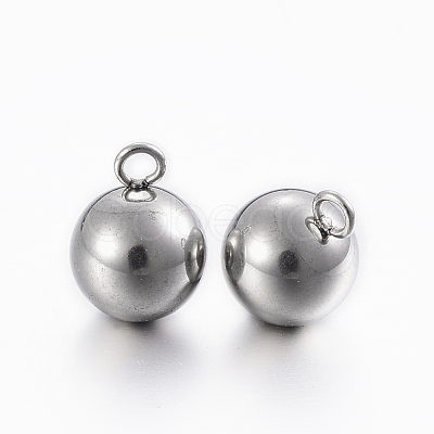 Tarnish Resistant 304 Stainless Steel Sphere Charms STAS-H394-12P-1