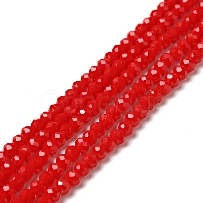 Opaque Solid Color Crystal Glass Rondelle Beads Strands EGLA-F049A-02-1