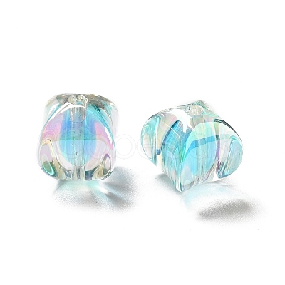 Two Tone UV Plating Rainbow Iridescent Acrylic Beads TACR-D010-04E-1