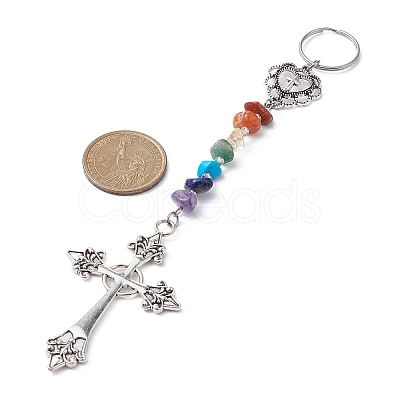 Tibetan Style Alloy Keychains KEYC-JKC00552-01-1