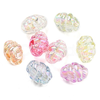 UV Plating Transparent Acrylic Beads X-MACR-D024-06-1