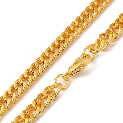 Iron Cuban Link Chain Necklaces for Women Men NJEW-A028-01F-G-1