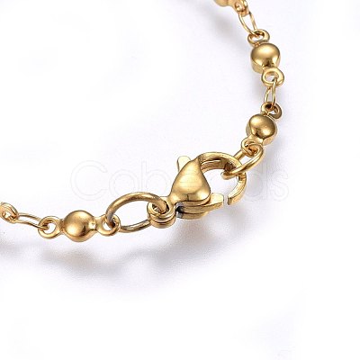 304 Stainless Steel Charm Bracelets BJEW-H579-06G-1