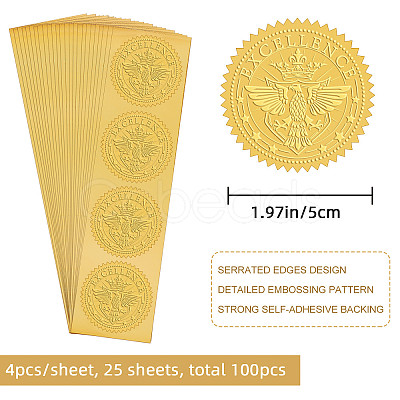 Self Adhesive Gold Foil Embossed Stickers DIY-WH0211-220-1